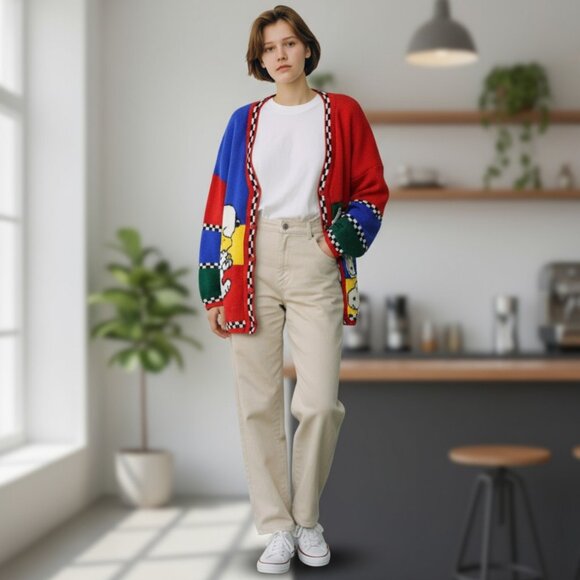 Vintage Snoopy & Friends Peanuts Cardigan Sweater Woodstock - Picture 4 of 11